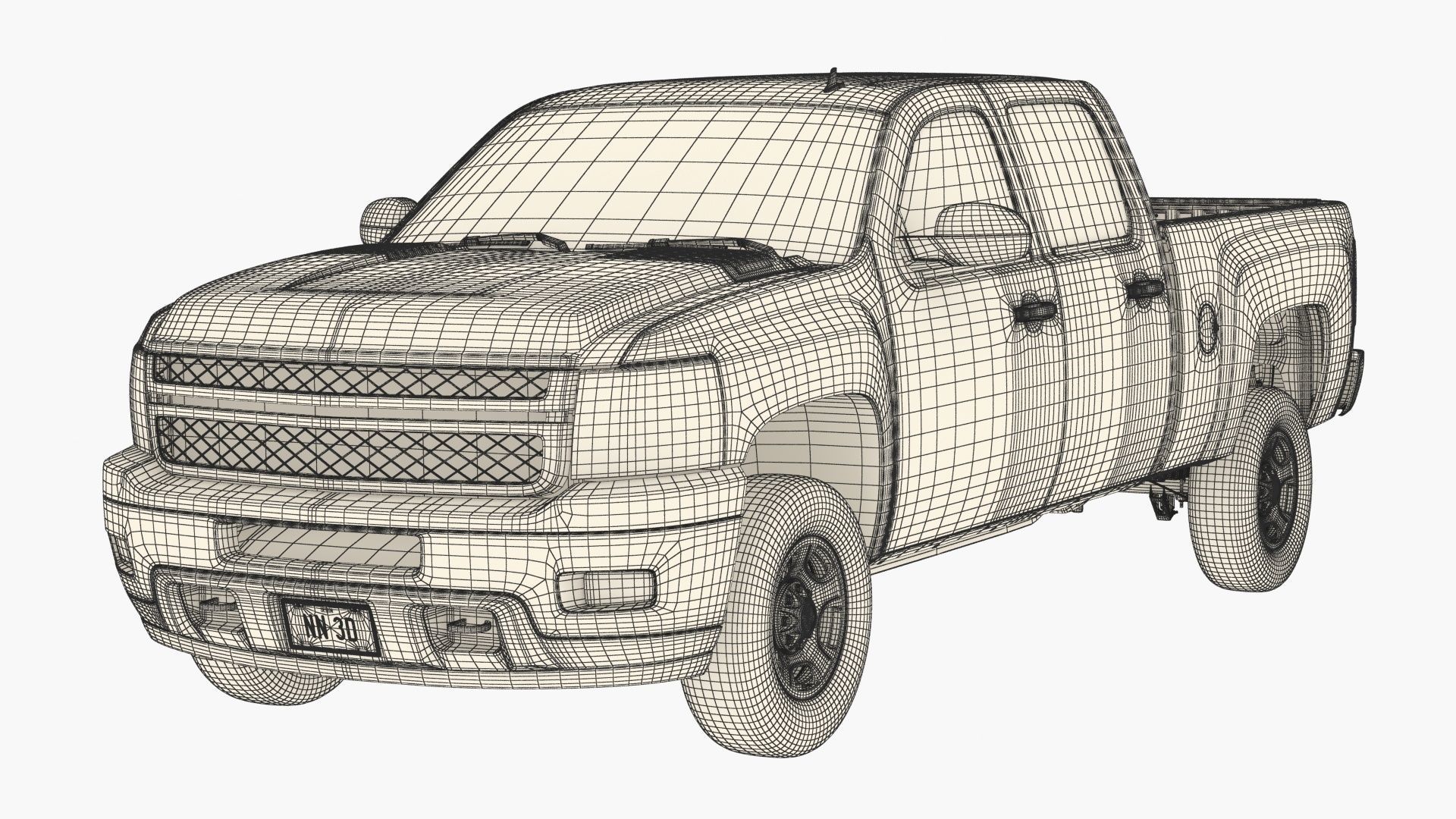 GENERIC CREW CAB PICKUP TRUCK 17 3D model_23