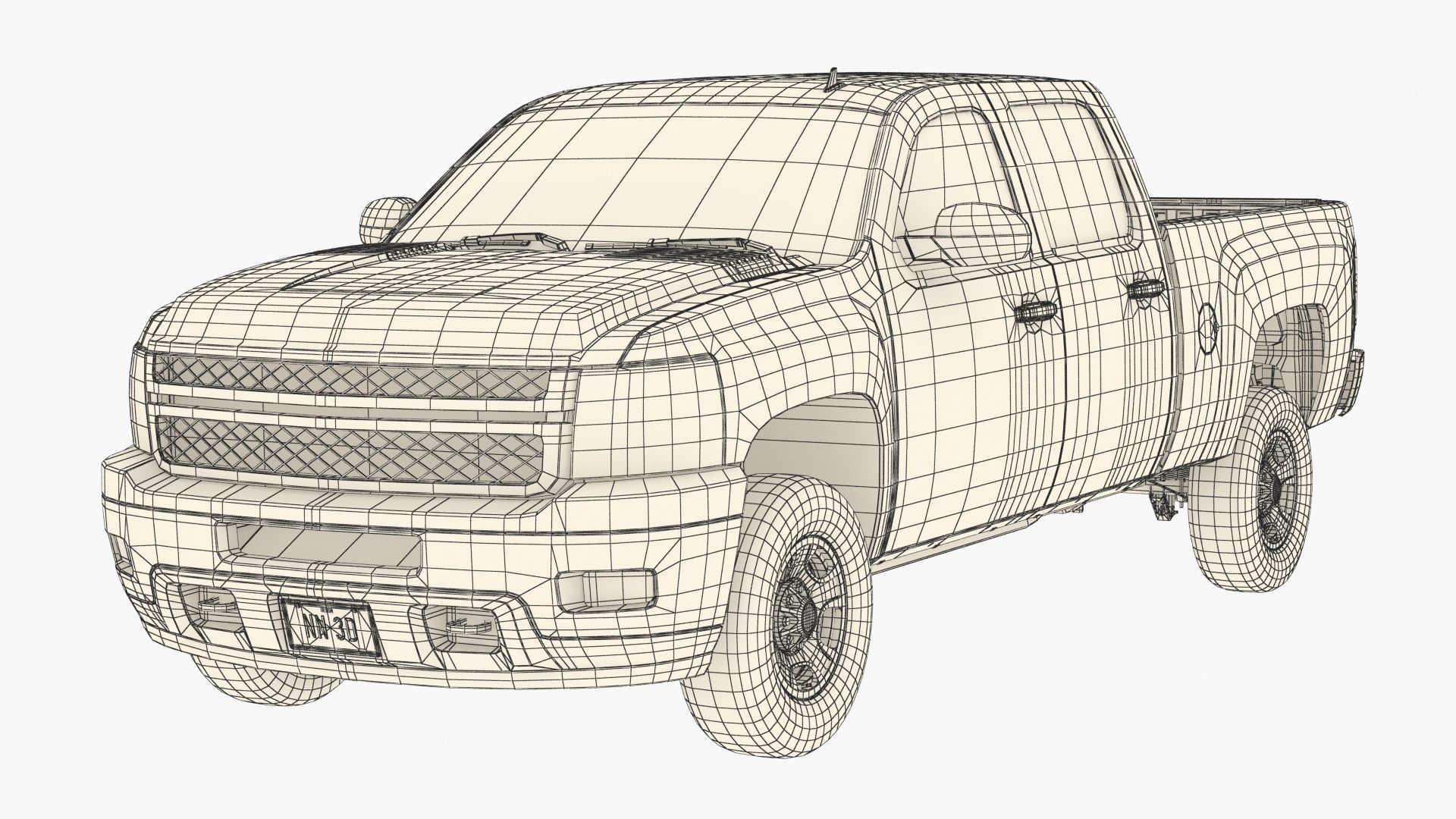 GENERIC CREW CAB PICKUP TRUCK 17 3D model_22