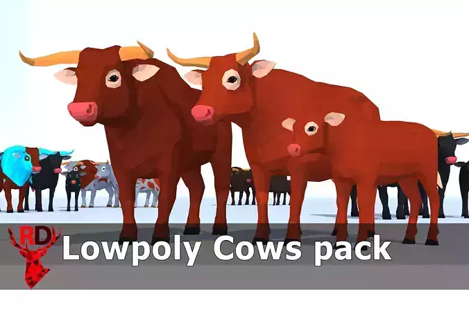 LowPoly Cows pack