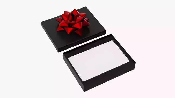 Christmas gift card with box 01 3D model