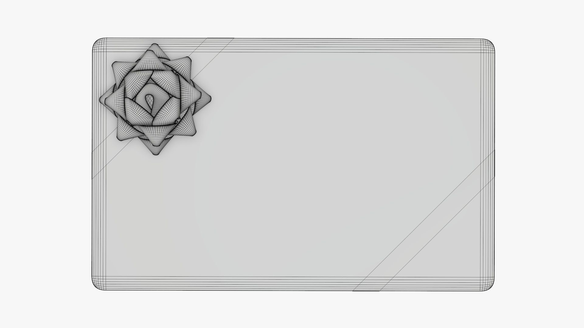 Gift card with ribbon Christmas 01 3D model_6