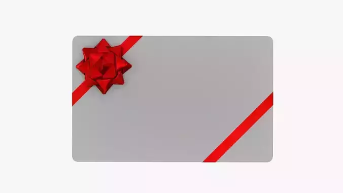 Gift card with ribbon Christmas 01 3D model
