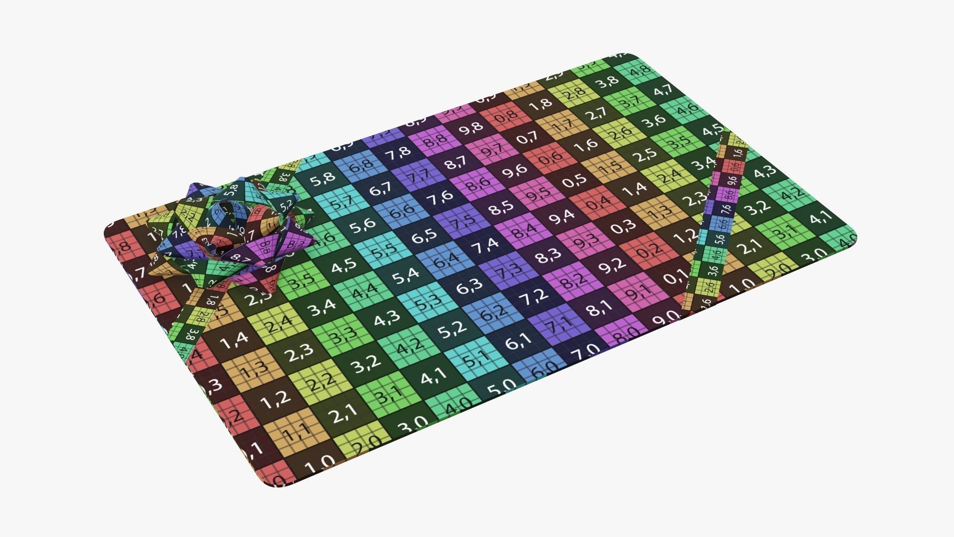 Gift card with ribbon Christmas 01 3D model_12