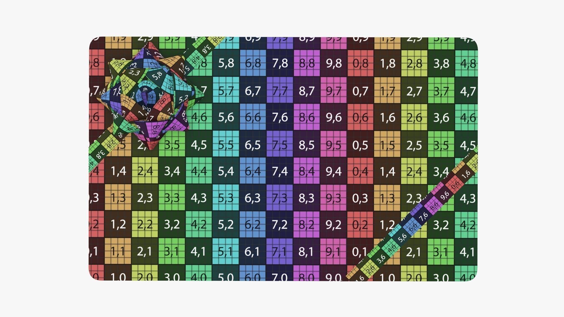 Gift card with ribbon Christmas 01 3D model_11