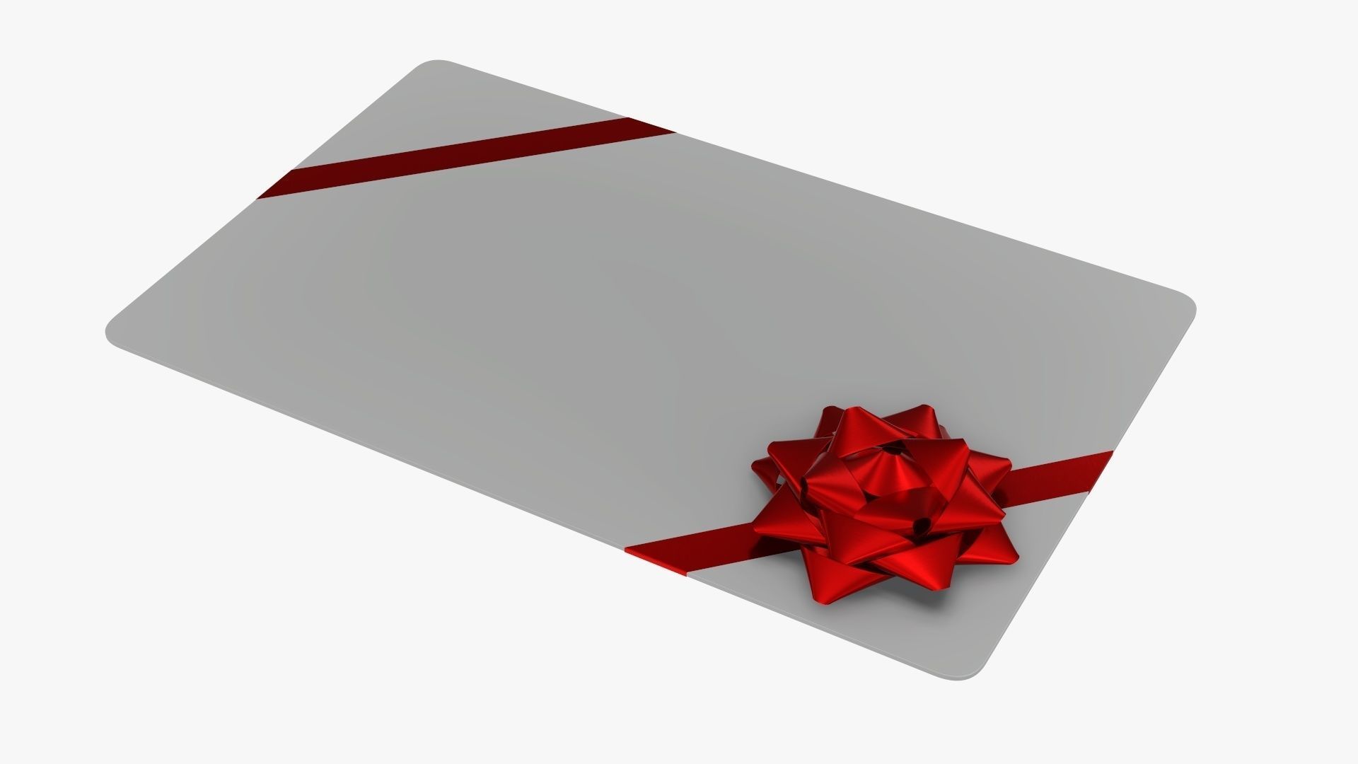 Gift card with ribbon Christmas 01 3D model_3
