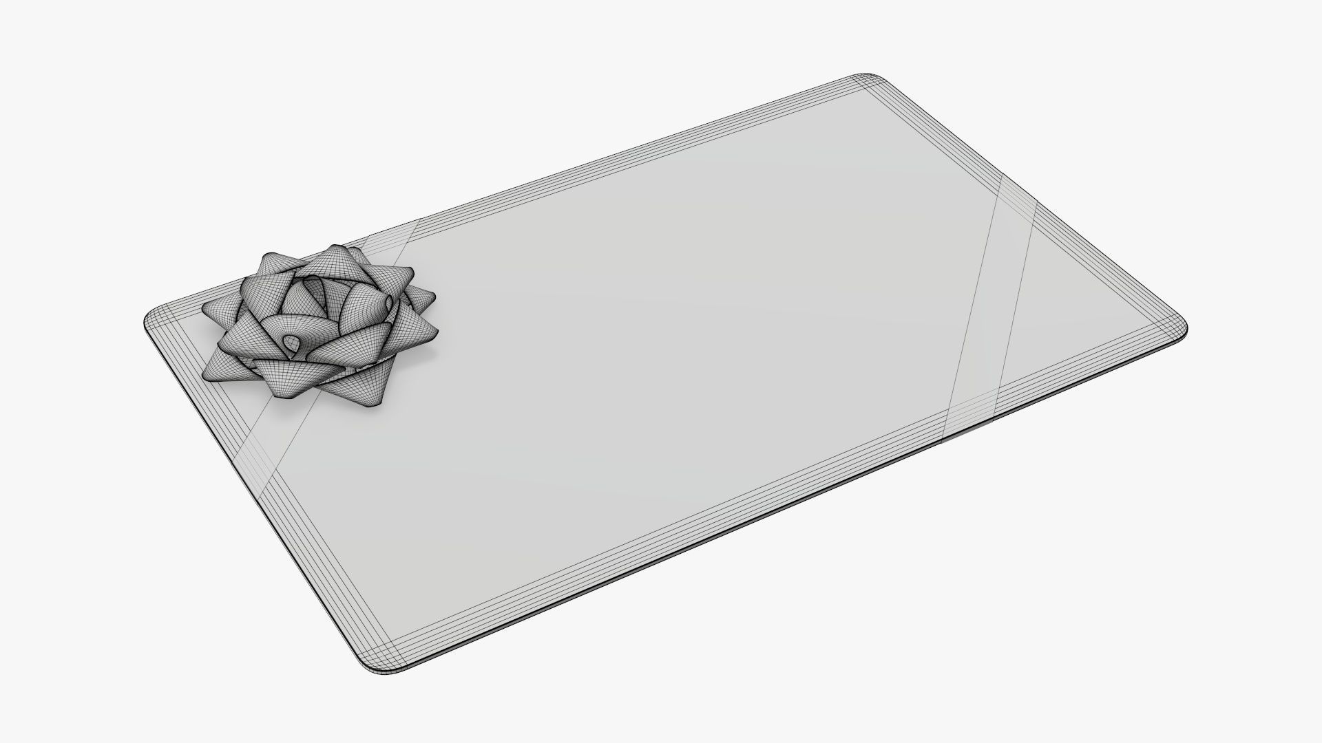 Gift card with ribbon Christmas 01 3D model_7