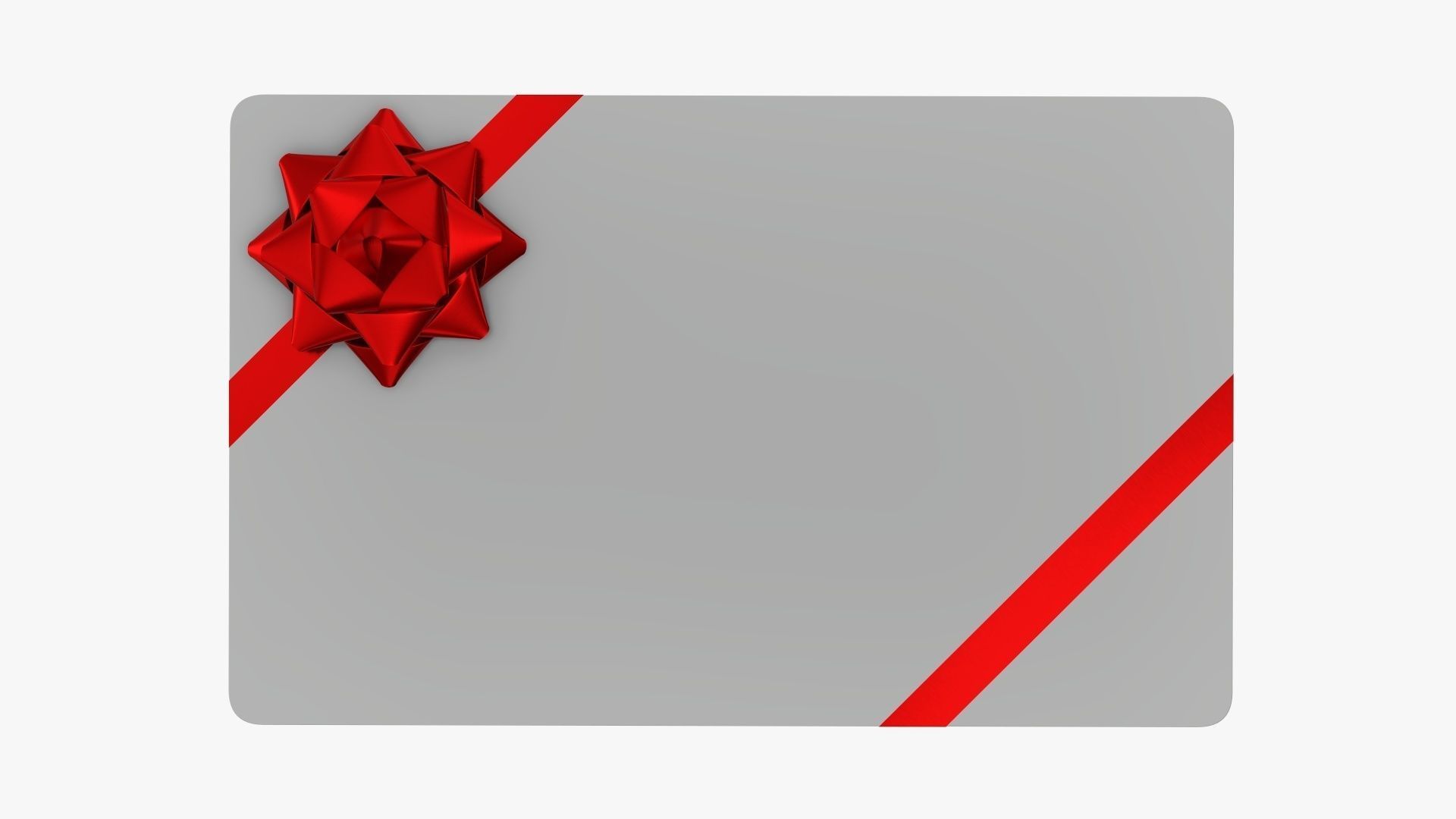Gift card with ribbon Christmas 01 3D model_1