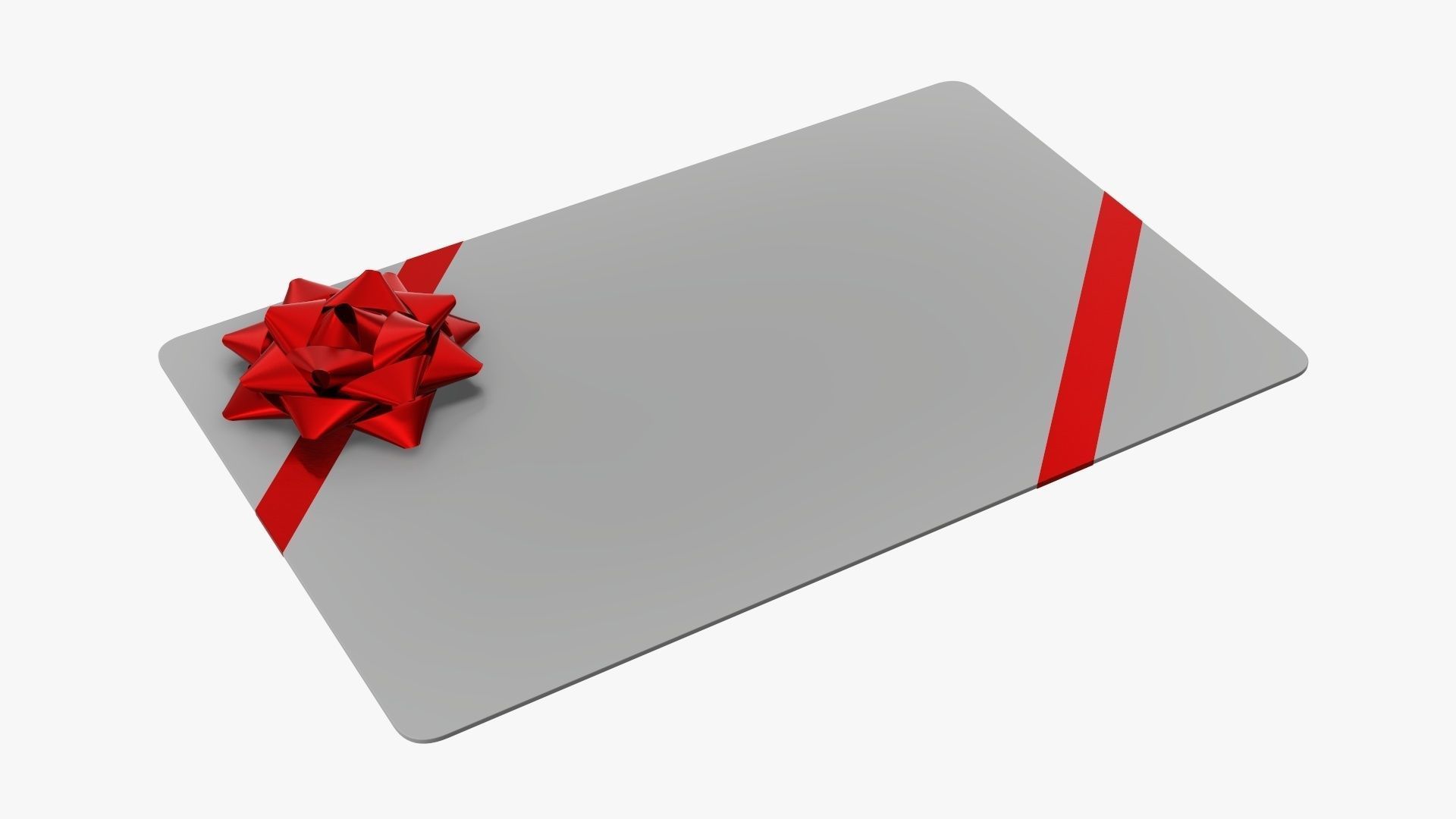 Gift card with ribbon Christmas 01 3D model_2