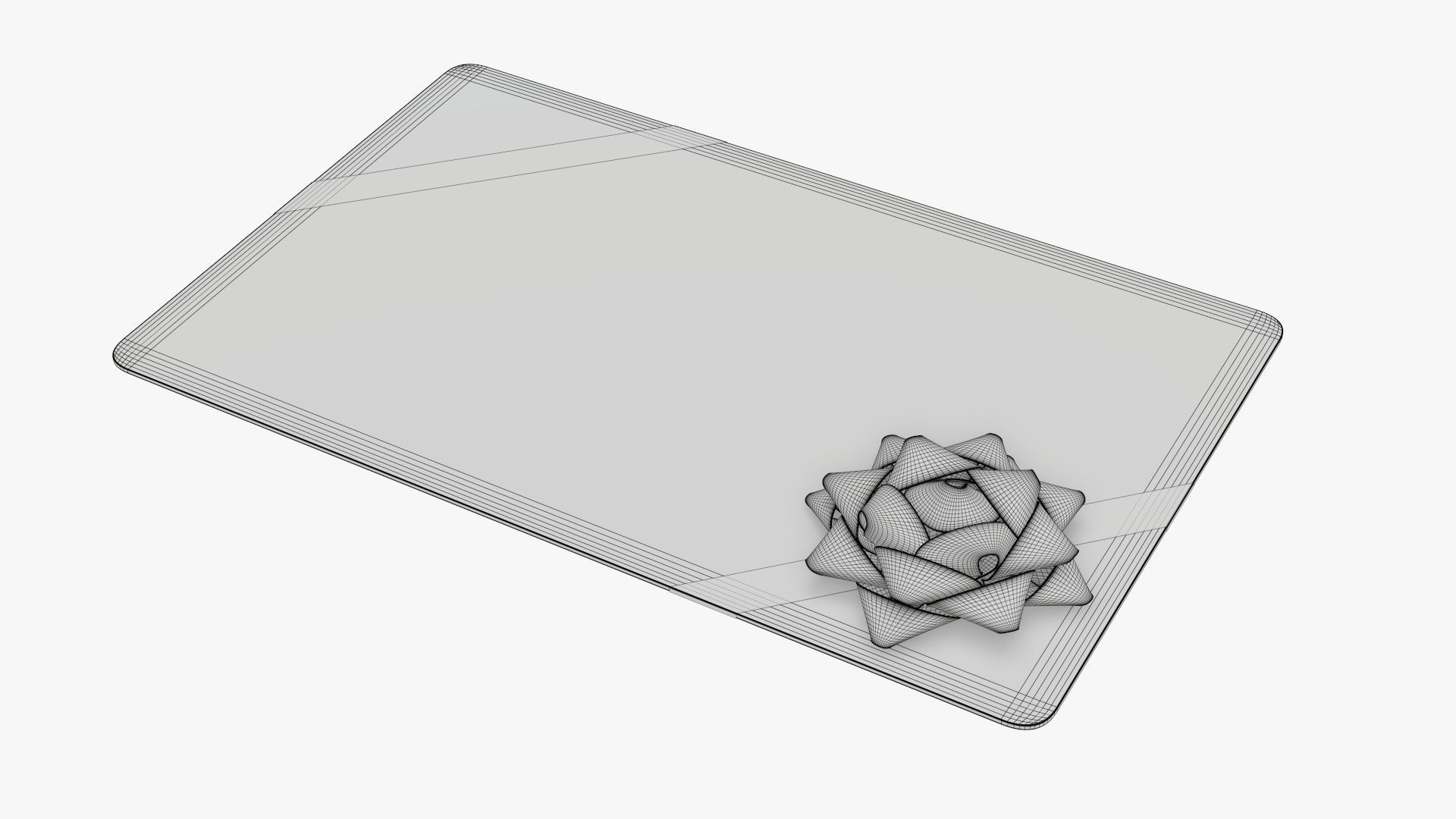 Gift card with ribbon Christmas 01 3D model_8