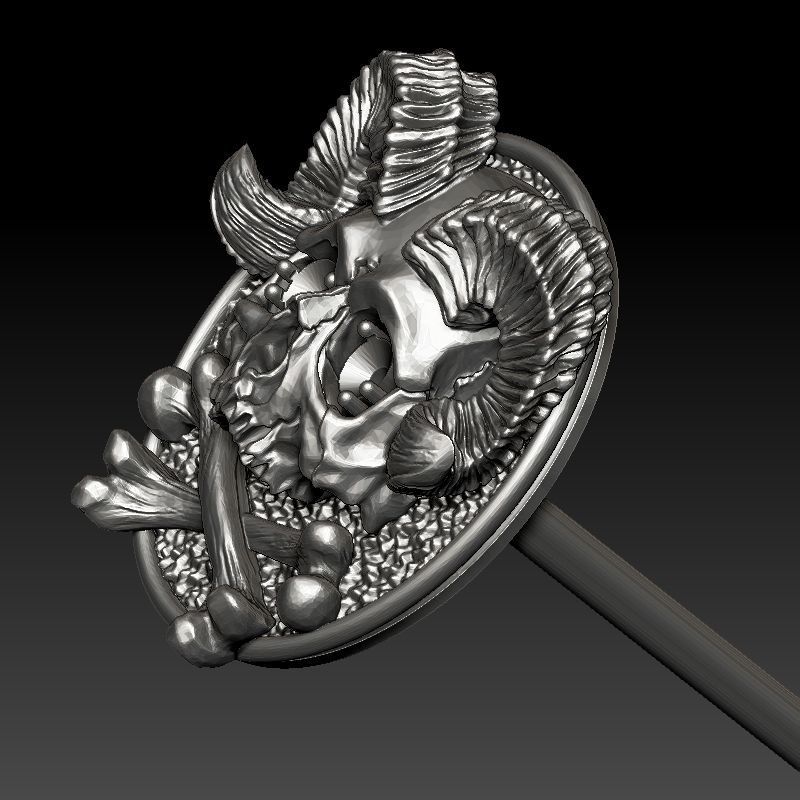 skull earrings 3D print model_21