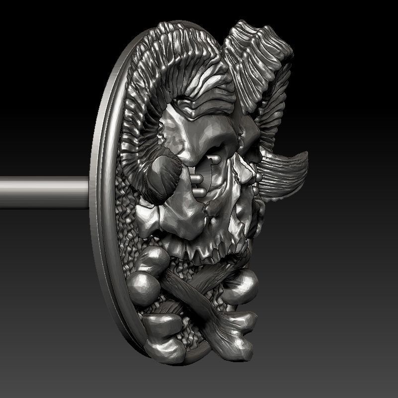 skull earrings 3D print model_7