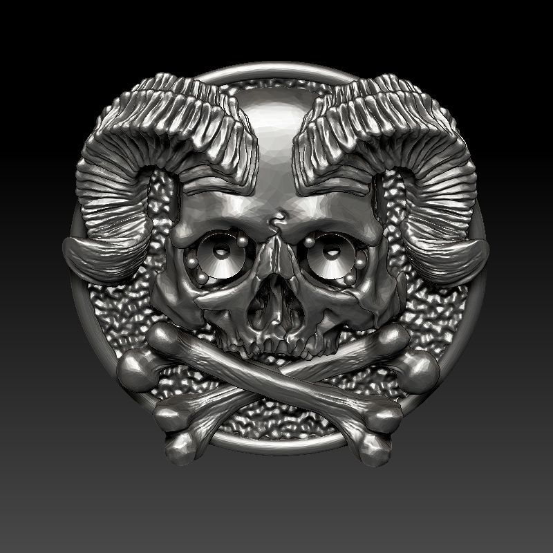 skull earrings 3D print model_9