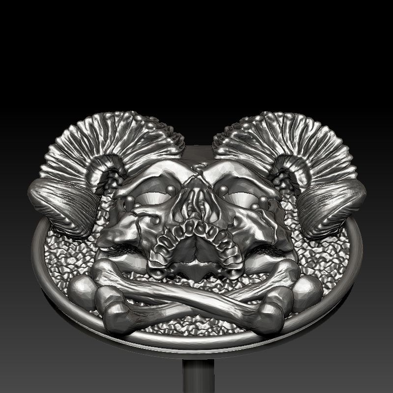 skull earrings 3D print model_17