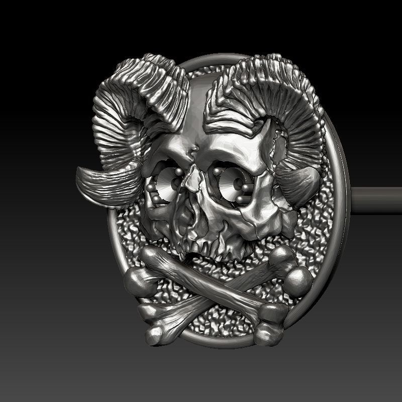 skull earrings 3D print model_2
