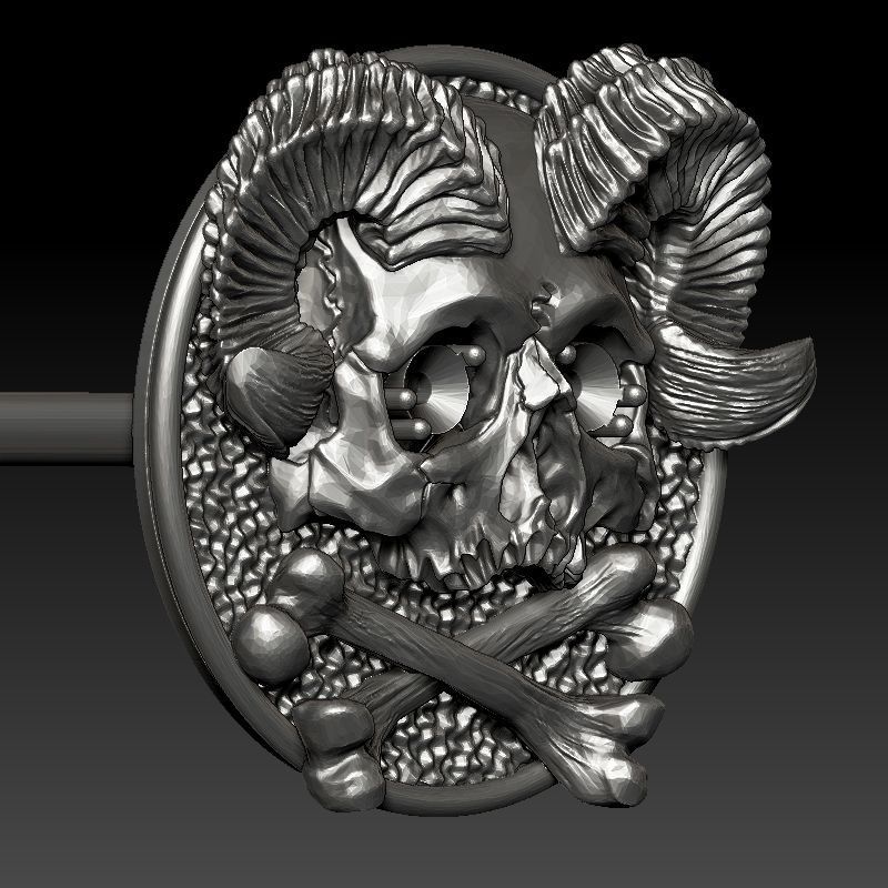 skull earrings 3D print model_8