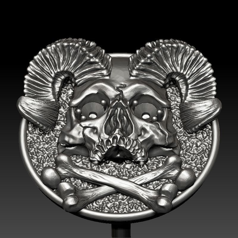 skull earrings 3D print model_16