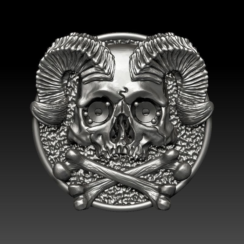 skull earrings 3D print model_1