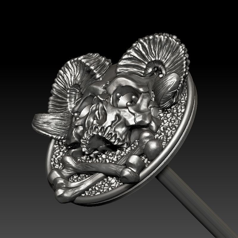 skull earrings 3D print model_20