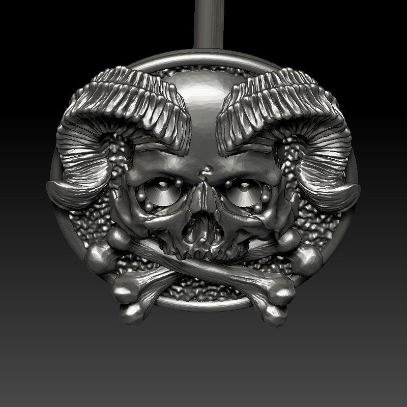 skull earrings 3D print model_10