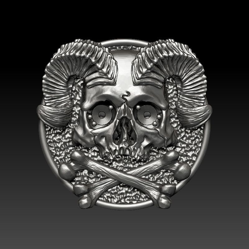 skull earrings 3D print model_24