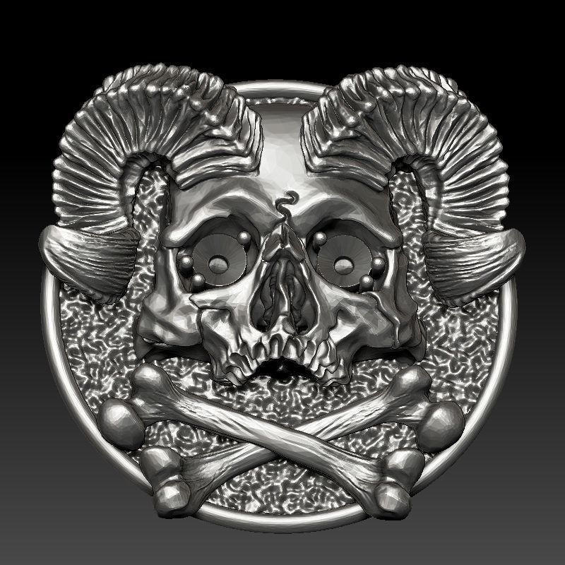 skull earrings 3D print model_15