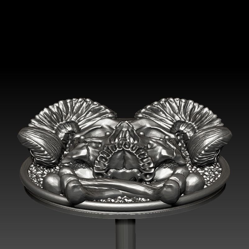 skull earrings 3D print model_18