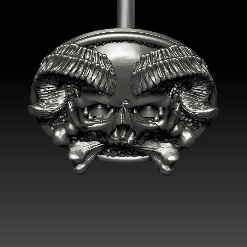 skull earrings 3D print model_11