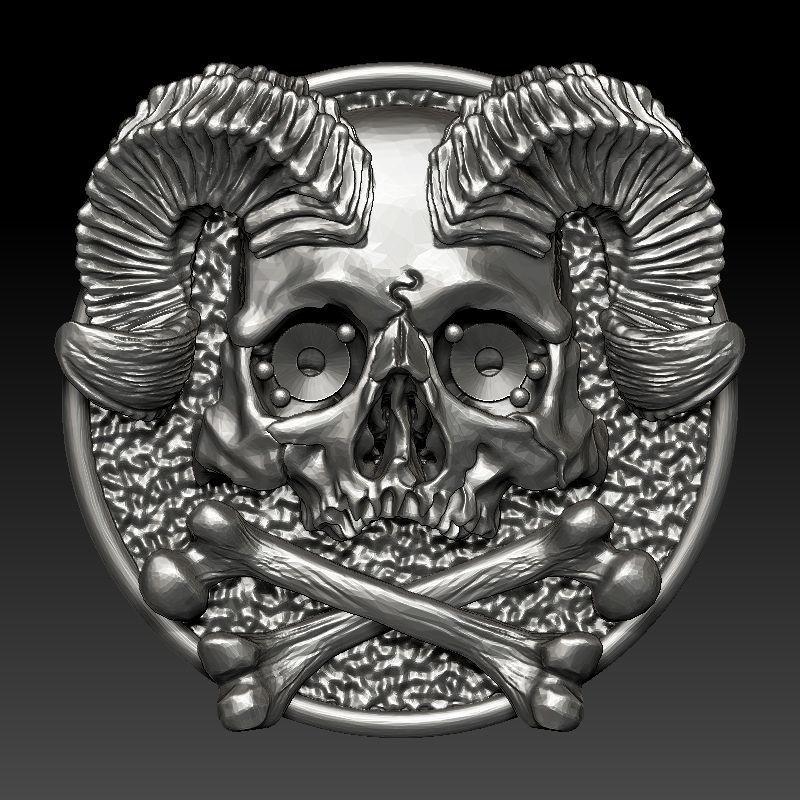 skull earrings 3D print model_14