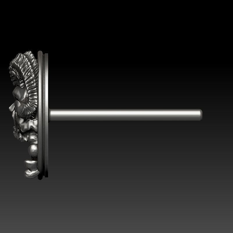 skull earrings 3D print model_22