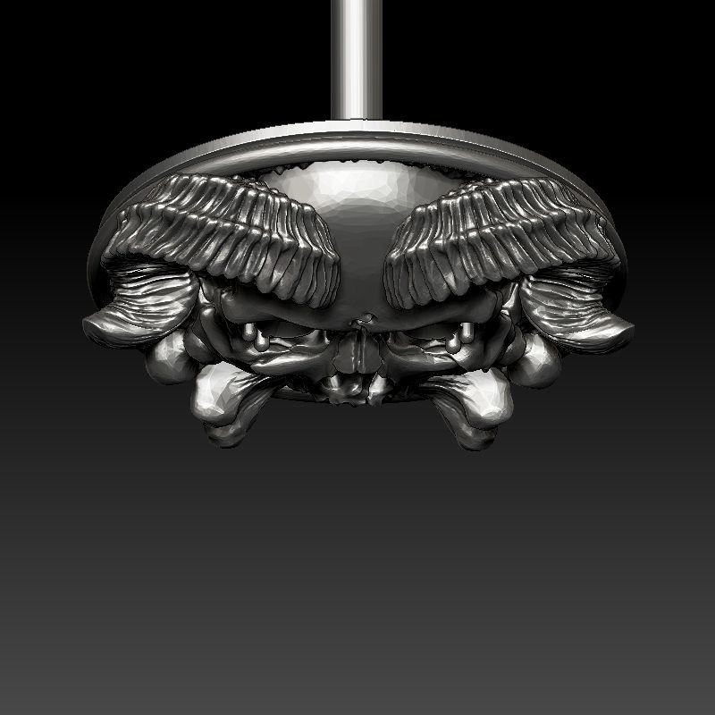 skull earrings 3D print model_12