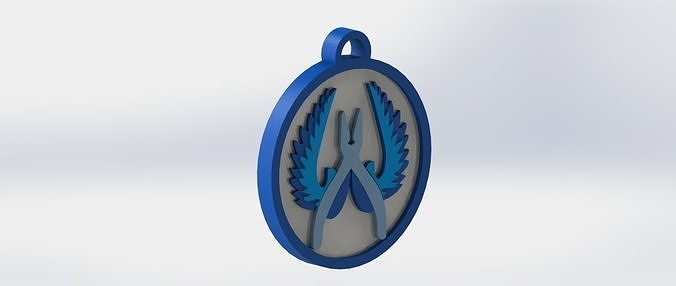 Counter Strike Global Offensive Anti-Terrorist Keychain Free 3D print model