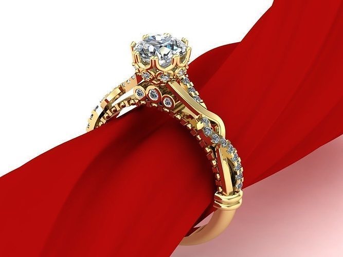 Woman ring 15 3D print model