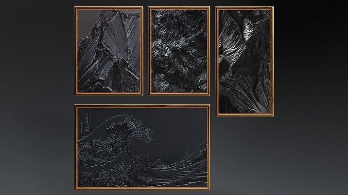 Black Paintings Low-poly 3D model