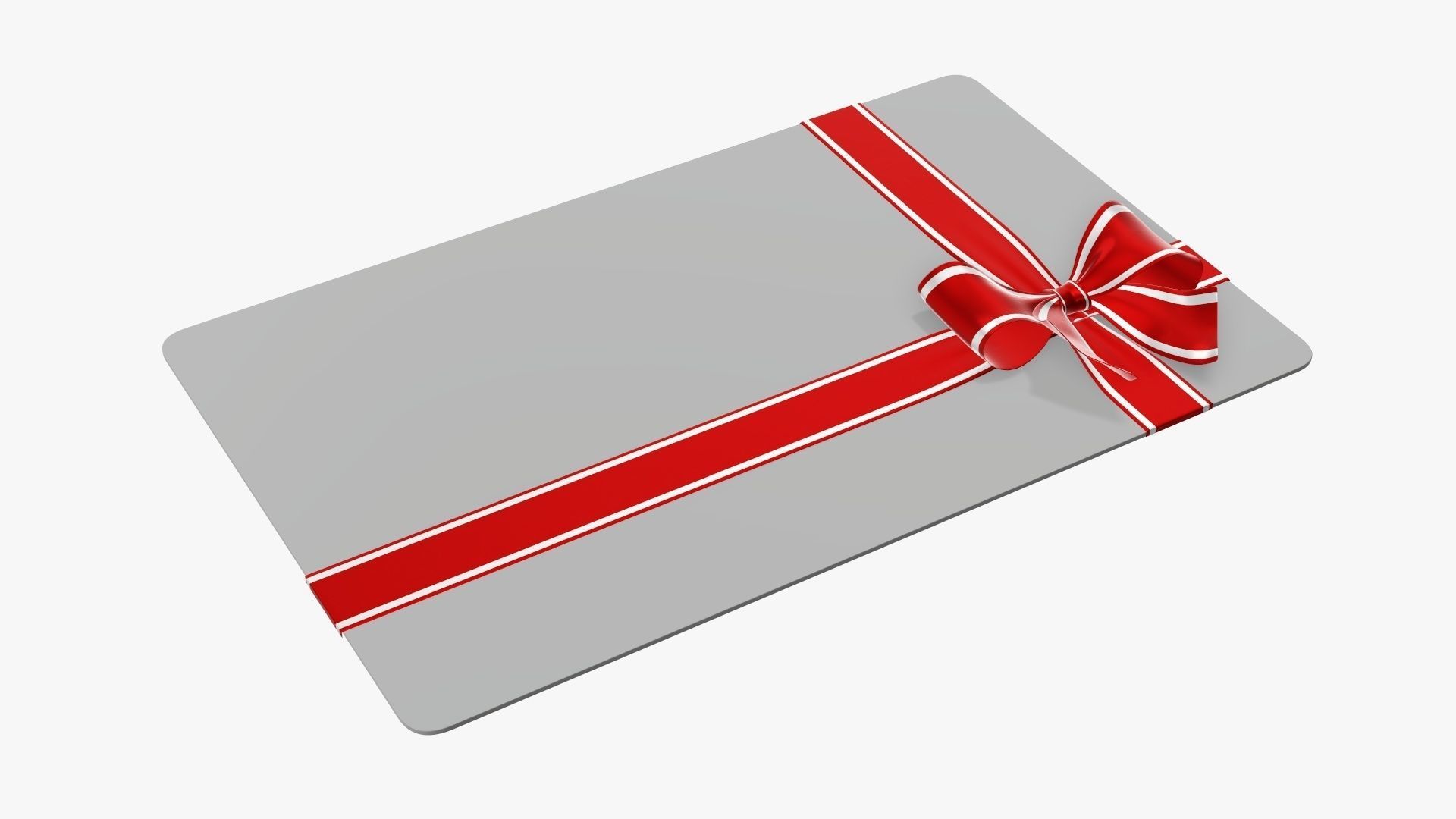 Gift card with ribbon Christmas 02 3D model_2
