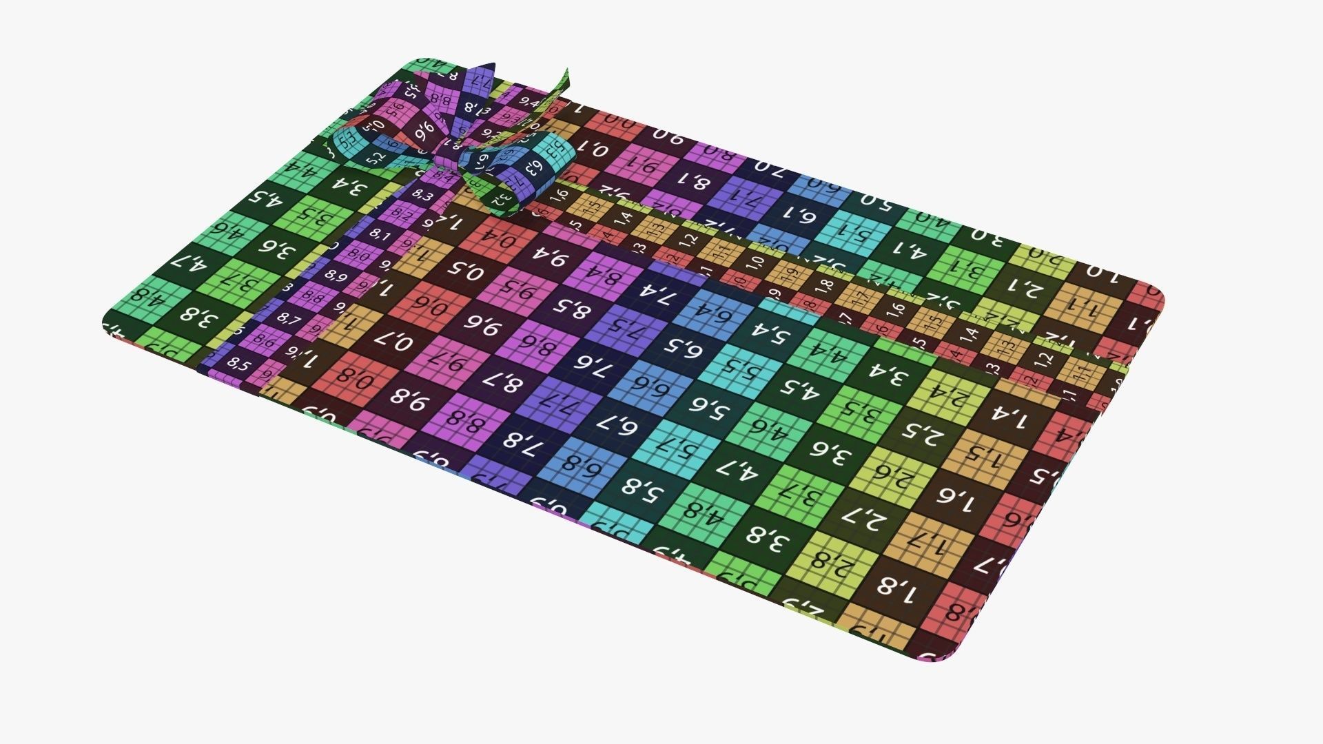 Gift card with ribbon Christmas 02 3D model_10