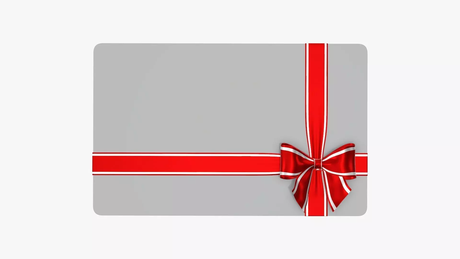 Gift card with ribbon Christmas 02 3D model_0