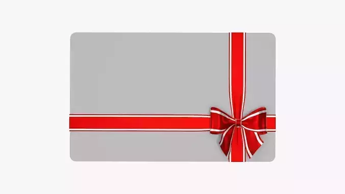 Gift card with ribbon Christmas 02 3D model