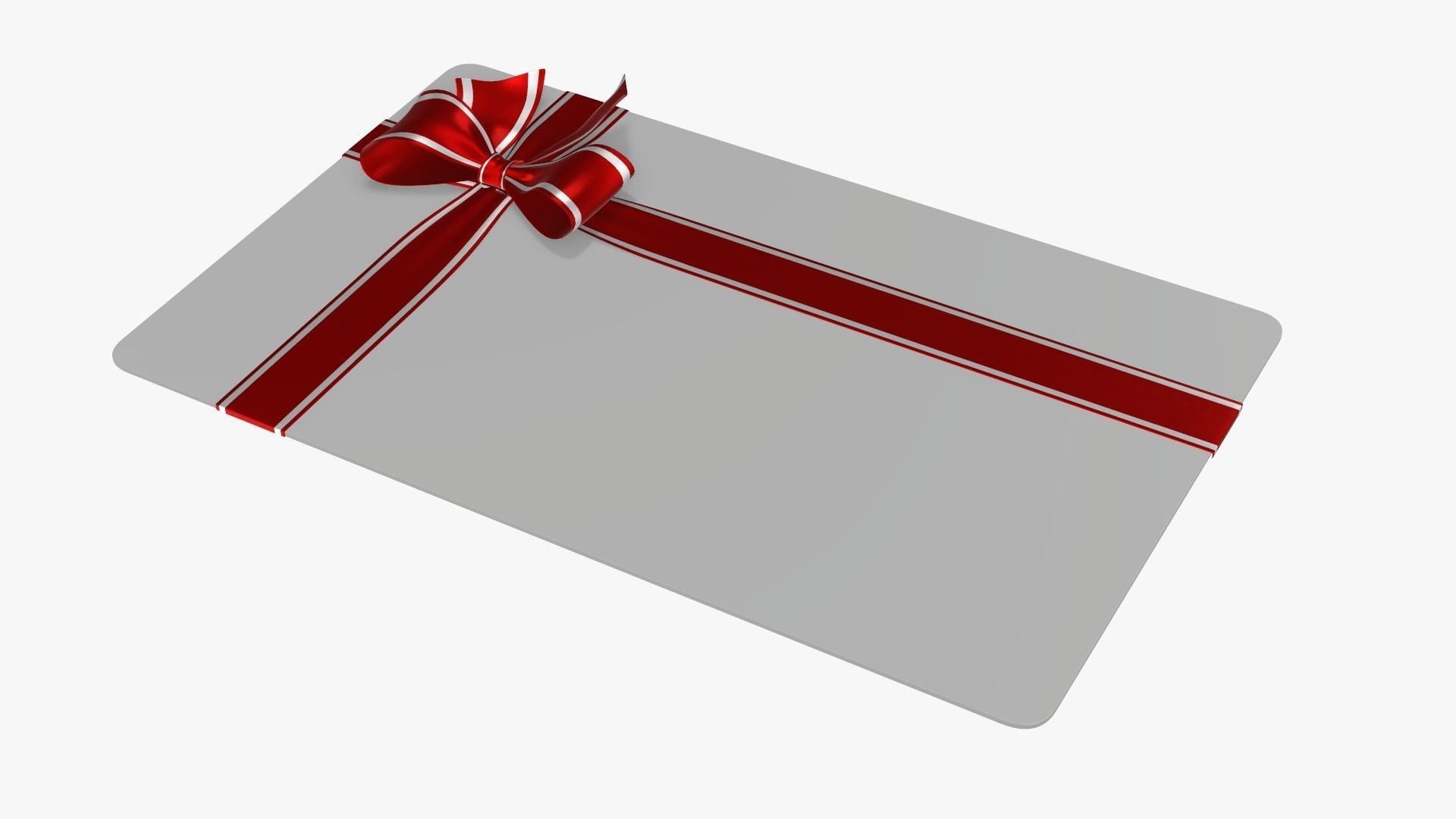 Gift card with ribbon Christmas 02 3D model_3