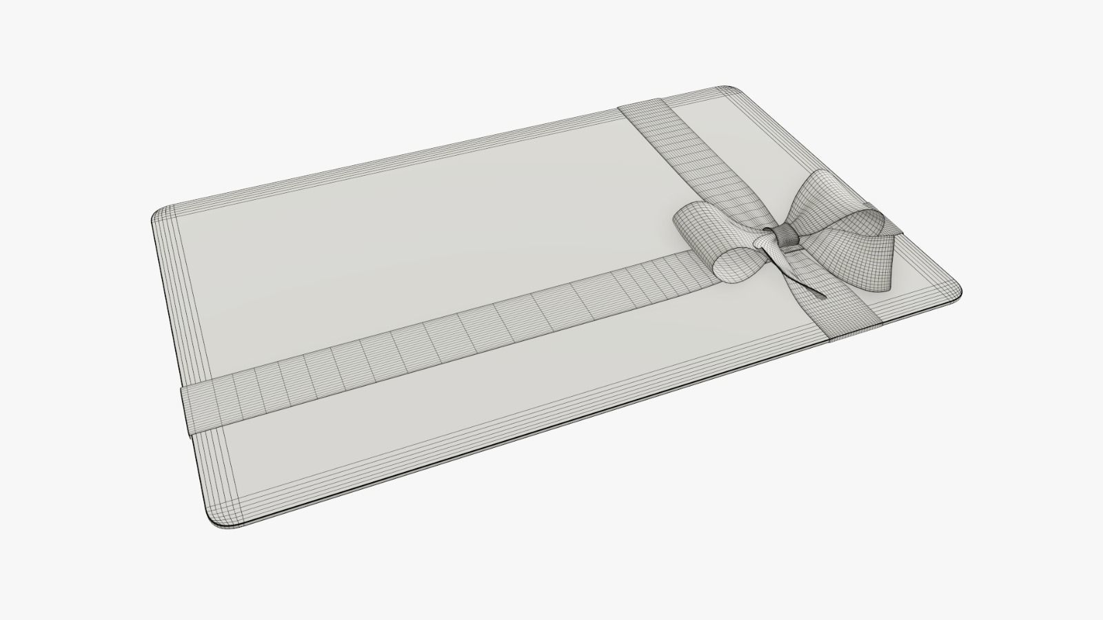 Gift card with ribbon Christmas 02 3D model_6