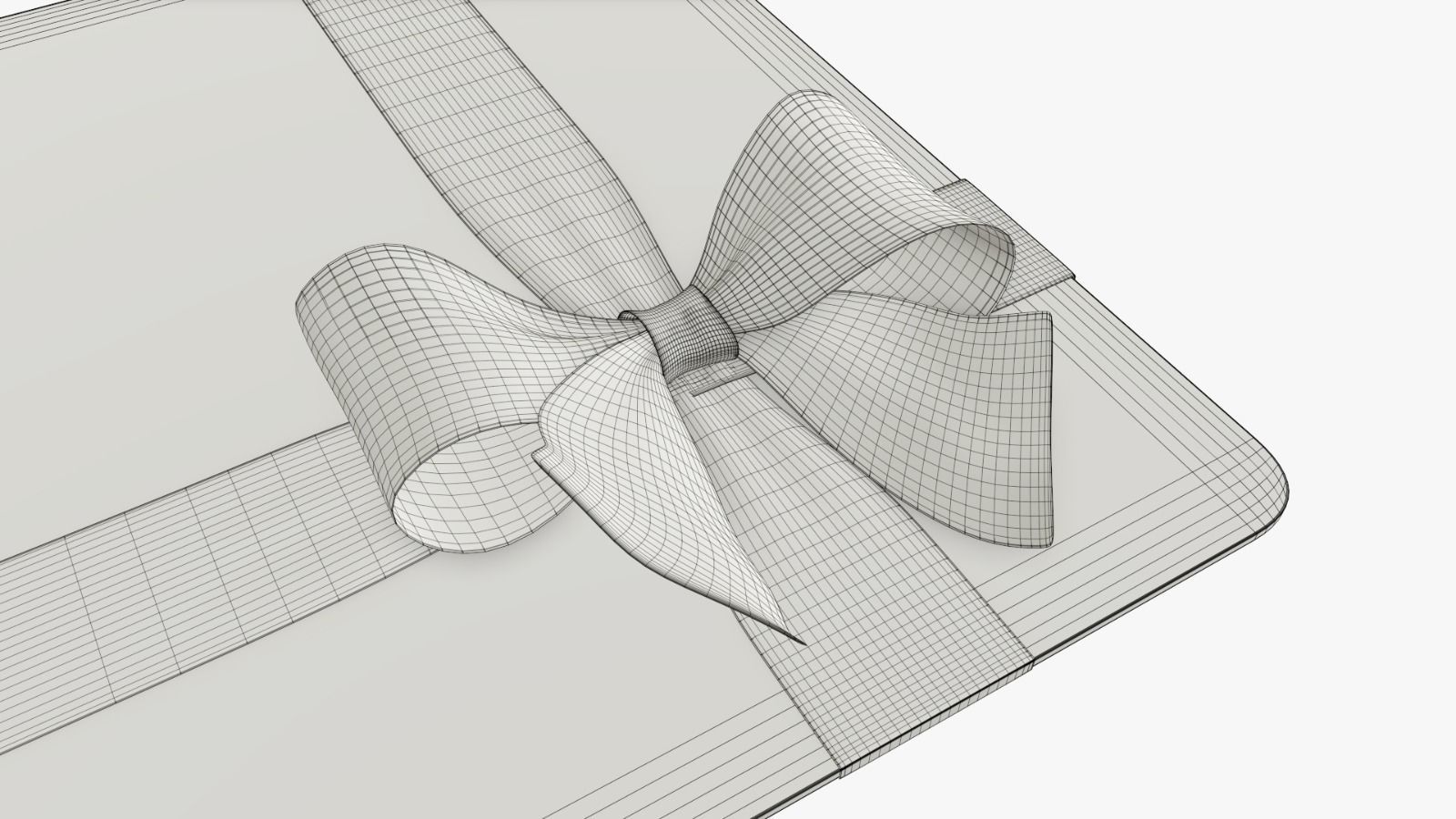 Gift card with ribbon Christmas 02 3D model_7