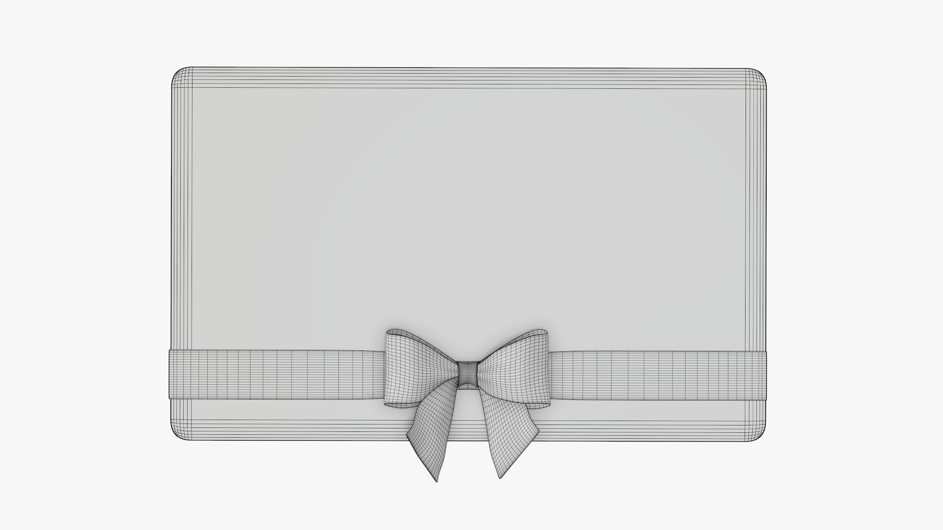 Gift card with ribbon Christmas 03 3D model_5