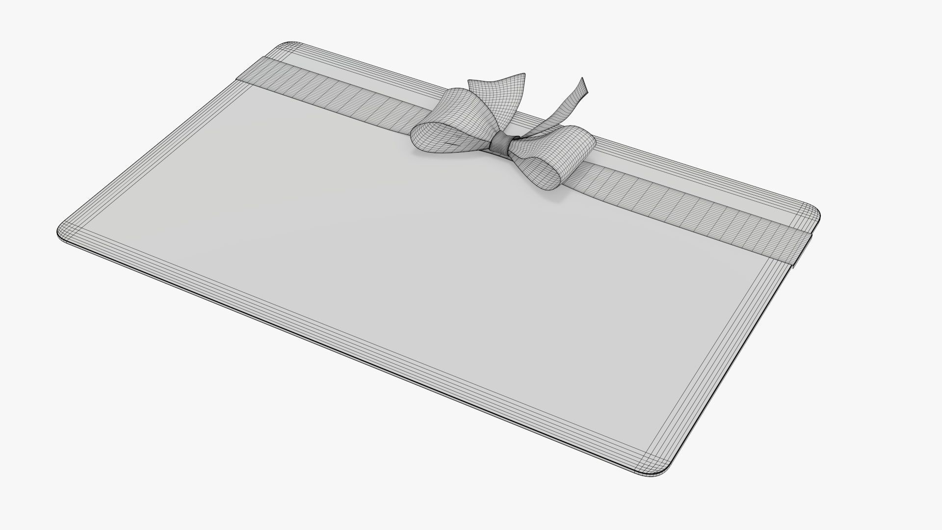 Gift card with ribbon Christmas 03 3D model_7