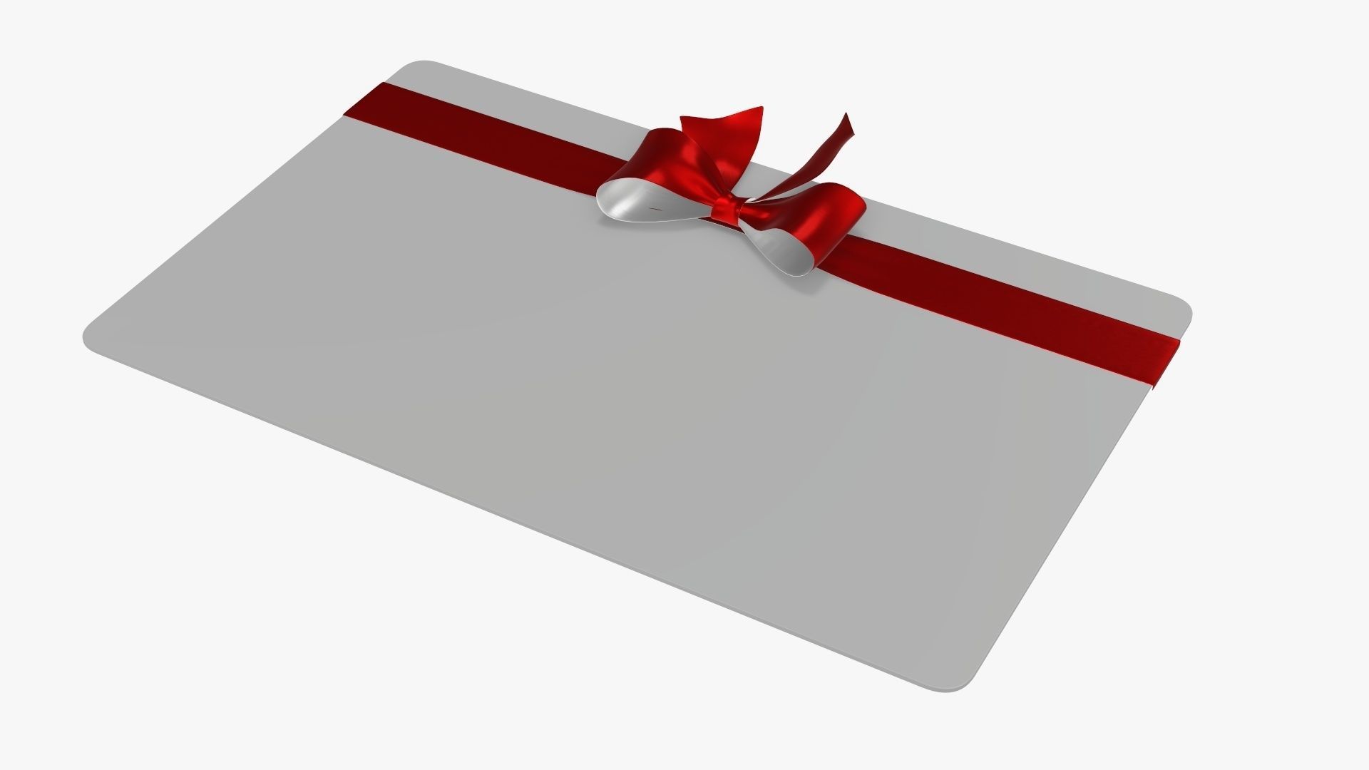 Gift card with ribbon Christmas 03 3D model_2