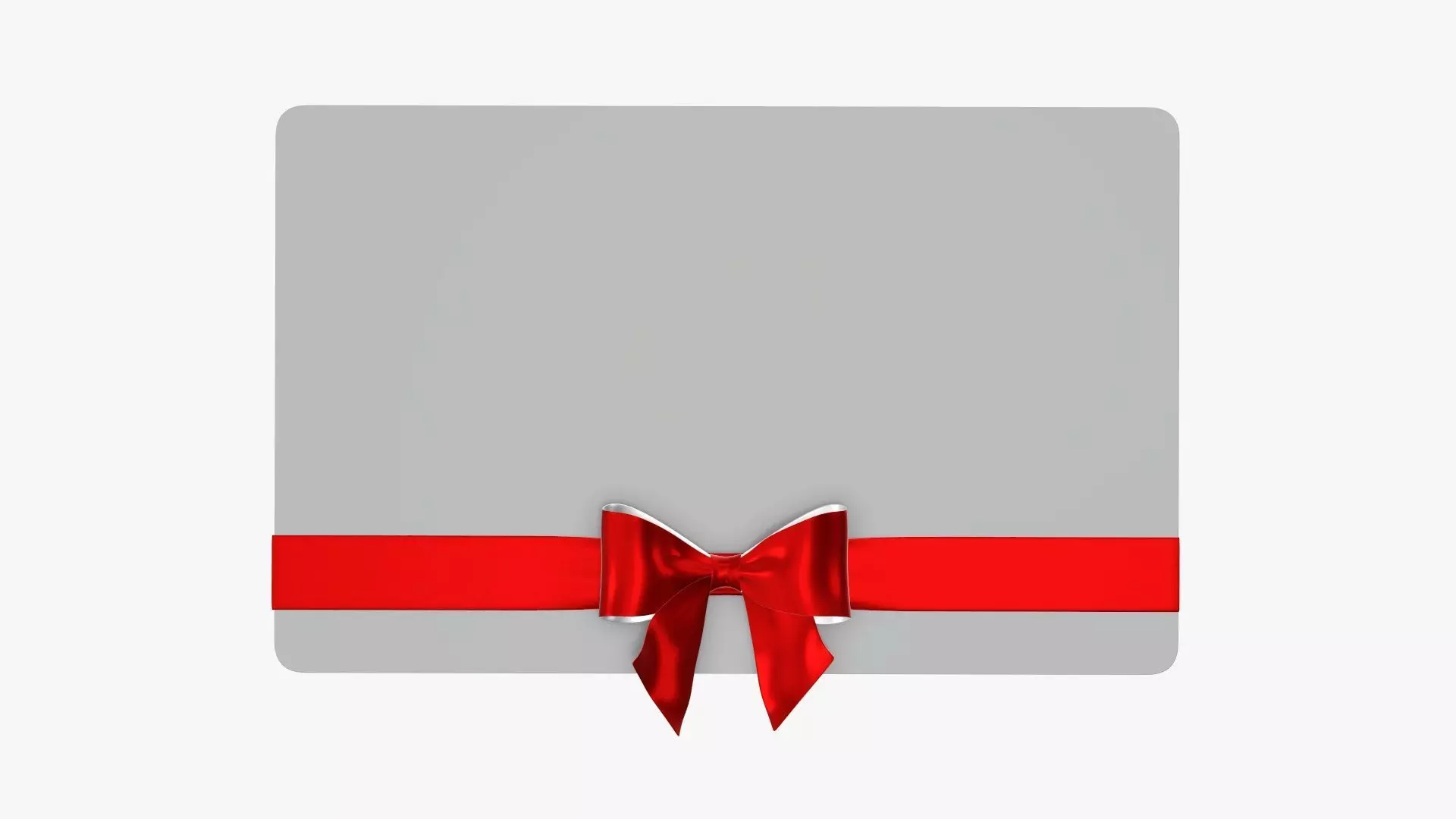 Gift card with ribbon Christmas 03 3D model_0