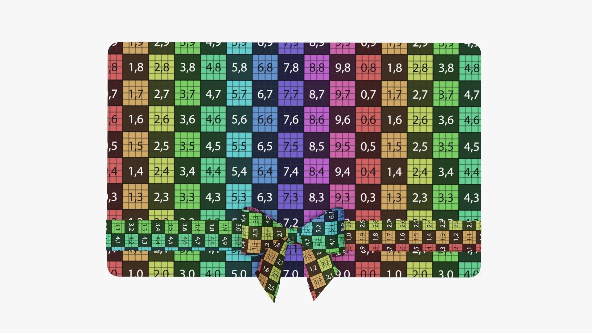 Gift card with ribbon Christmas 03 3D model_10