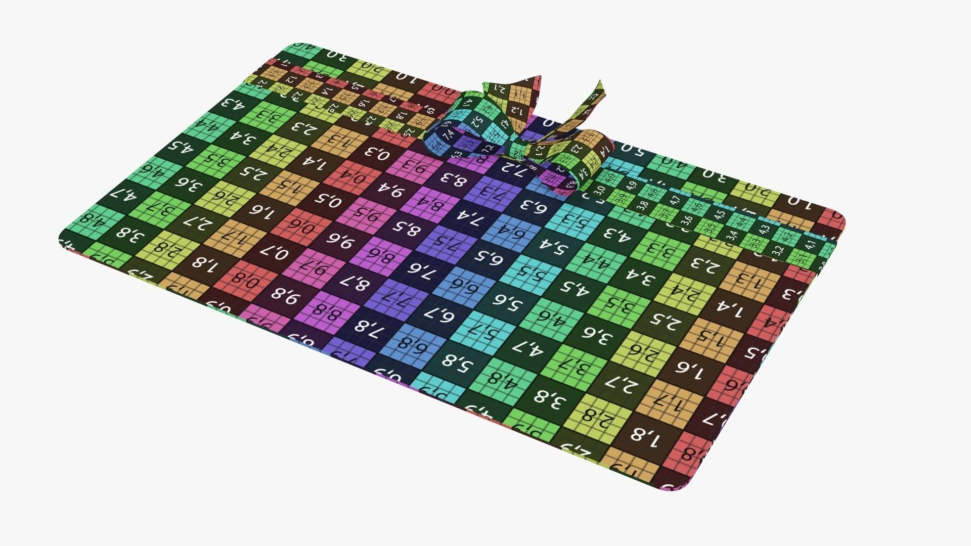 Gift card with ribbon Christmas 03 3D model_12