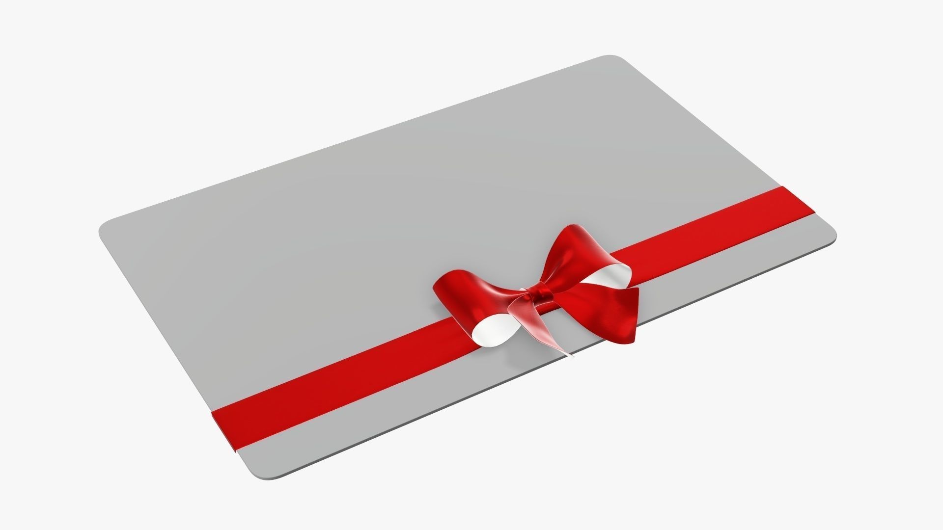 Gift card with ribbon Christmas 03 3D model_1