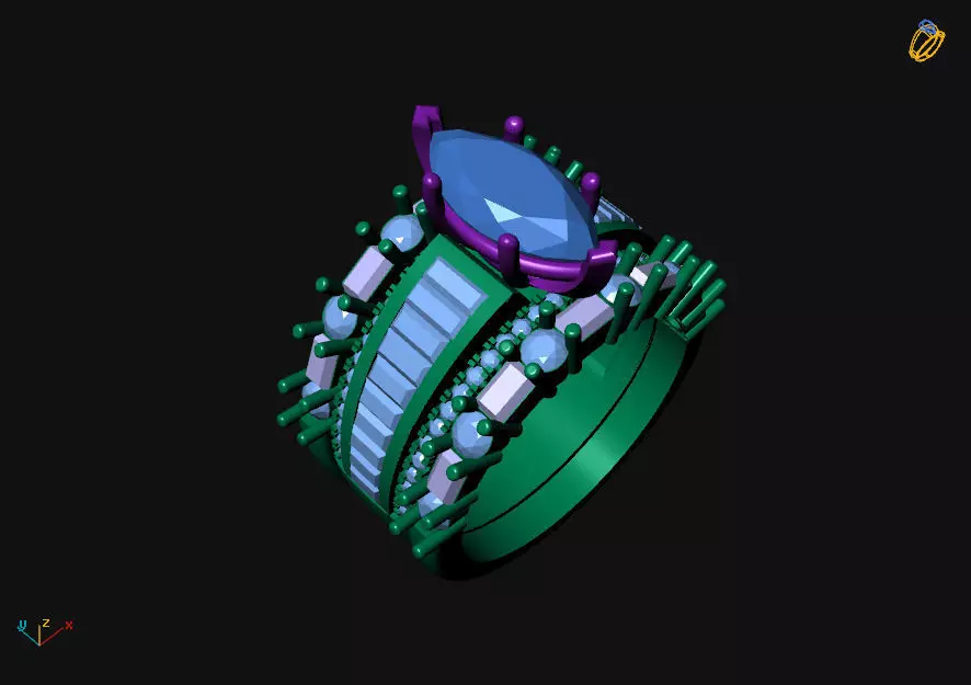 017 - Ladies Diamond Ring 3D print model
