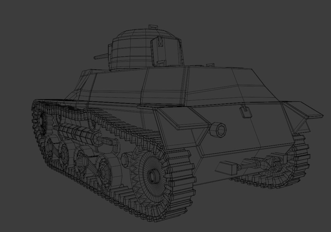 Type 97 Te-Ke tankette Low-poly 3D model_10