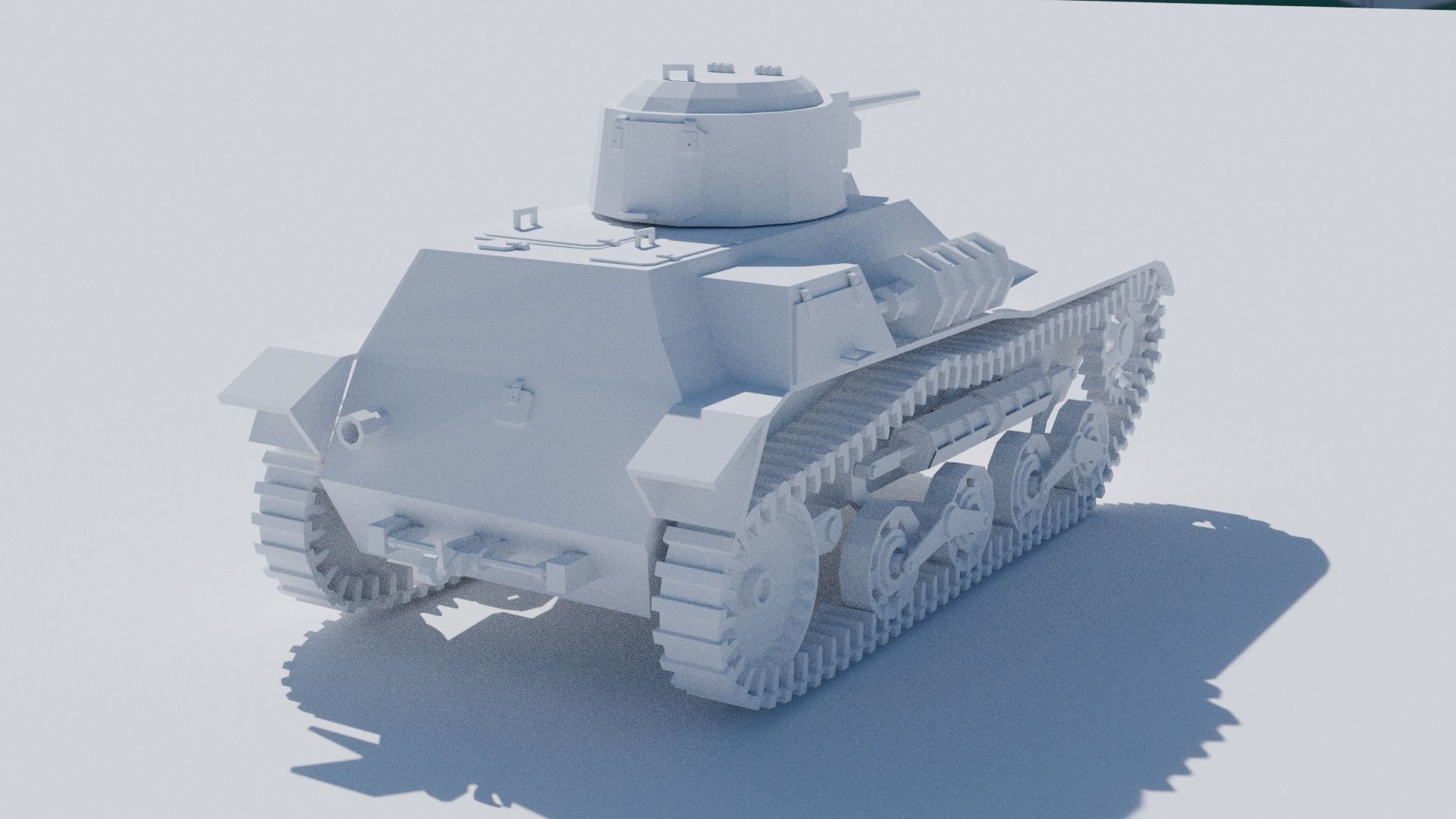 Type 97 Te-Ke tankette Low-poly 3D model_7